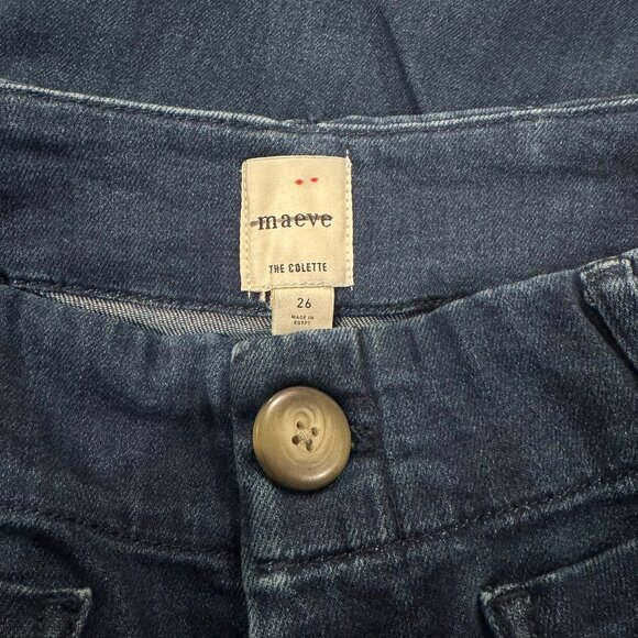 New Anthropologie The Colette Crop Wide-Leg Jeans Maeve Dark Blue 26 - Picture 10 of 10